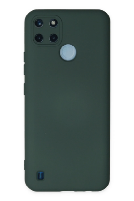 Newface Realme C25Y Kılıf Nano içi Kadife Silikon - Koyu Yeşil resmi