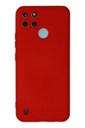 Newface Realme C25Y Kılıf Nano içi Kadife Silikon - Kırmızı resmi