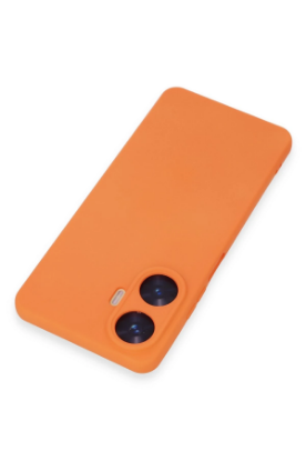 Newface Realme C55 Kılıf Nano içi Kadife Silikon - Turuncu resmi