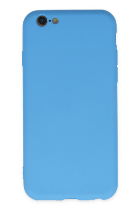 Newface iPhone 6 Plus Kılıf Nano içi Kadife Silikon - Mavi resmi