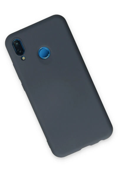 Newface Huawei P20 Lite Kılıf Nano içi Kadife Silikon - Gri resmi