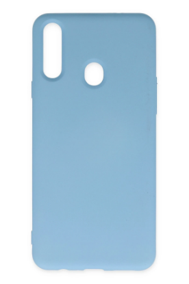 Newface Samsung Galaxy A20S Kılıf Nano içi Kadife Silikon - Mavi resmi