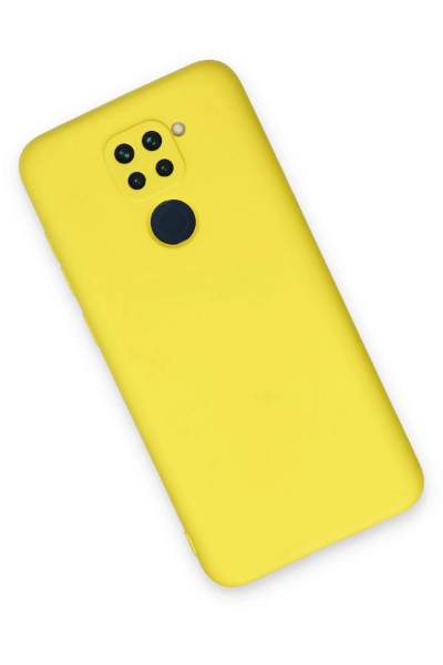 Newface Xiaomi Redmi Note 9 Kılıf Nano içi Kadife Silikon - Sarı resmi