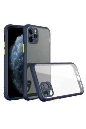 Newface iPhone 11 Pro Max Kılıf Miami Şeffaf Silikon - Lacivert resmi