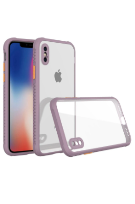 Newface iPhone XS Max Kılıf Miami Şeffaf Silikon - Açık Mor resmi