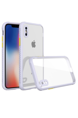 Newface iPhone XS Max Kılıf Miami Şeffaf Silikon - Lila resmi