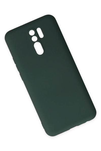 Newface Xiaomi Redmi 9 Kılıf Nano içi Kadife Silikon - Koyu Yeşil resmi