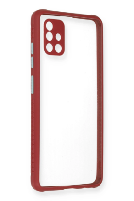 Newface Samsung Galaxy A71 Kılıf Miami Şeffaf Silikon - Fuşya resmi