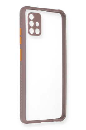 Newface Samsung Galaxy A71 Kılıf Miami Şeffaf Silikon - Açık Mor resmi