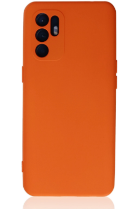 Newface Oppo Reno 6 Kılıf Nano içi Kadife Silikon - Turuncu resmi