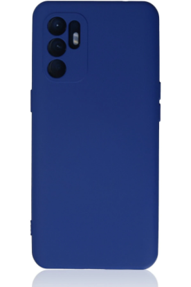 Newface Oppo Reno 6 Kılıf Nano içi Kadife Silikon - Mavi resmi