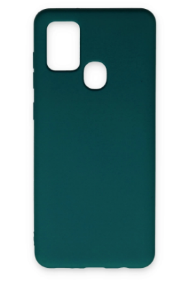 Newface Samsung Galaxy A21S Kılıf Nano içi Kadife Silikon - Koyu Yeşil resmi