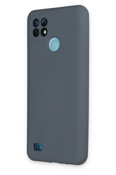 Newface Realme C21 Kılıf Nano içi Kadife Silikon - Gri resmi