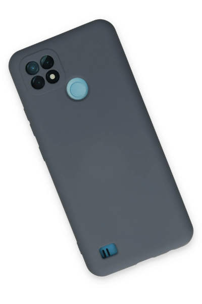 Newface Realme C21 Kılıf Nano içi Kadife Silikon - Gri resmi