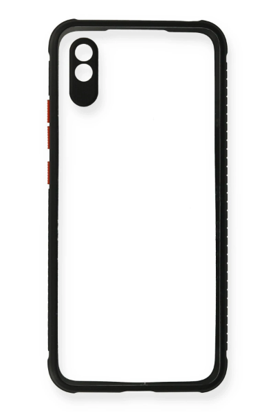 Newface Xiaomi Redmi 9A Kılıf Miami Şeffaf Silikon - Siyah resmi