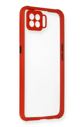 Newface Oppo A73 Kılıf Miami Şeffaf Silikon - Kırmızı resmi