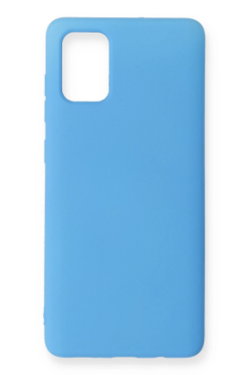 Newface Samsung Galaxy A71 Kılıf Nano içi Kadife Silikon - Mavi resmi