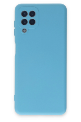 Newface Samsung Galaxy A22 Kılıf Nano içi Kadife Silikon - Mavi resmi