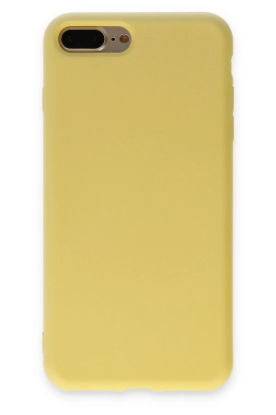 Newface iPhone 7 Plus Kılıf Nano içi Kadife Silikon - Sarı resmi