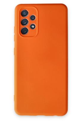 Newface Samsung Galaxy A72 Kılıf Nano içi Kadife Silikon - Turuncu resmi