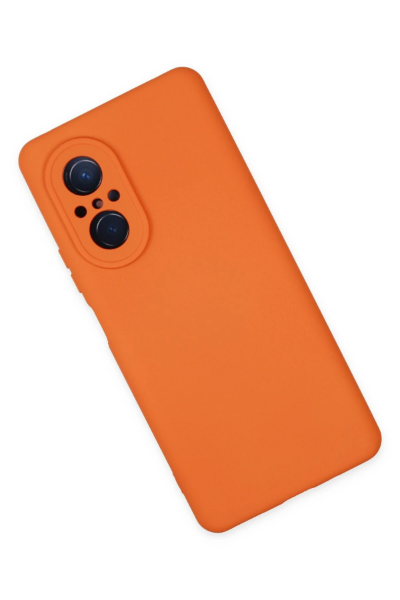 Newface Huawei Nova 9 SE Kılıf Nano içi Kadife Silikon - Turuncu resmi