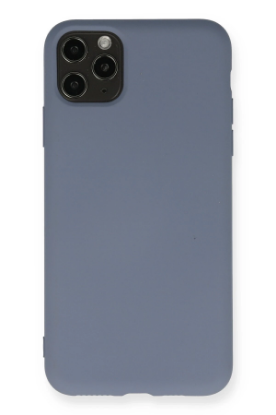 Newface iPhone 11 Pro Max Kılıf Nano içi Kadife Silikon - Gri resmi