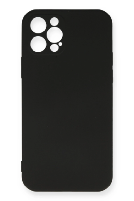 Newface iPhone 12 Pro Max Kılıf Nano içi Kadife Silikon - Siyah resmi