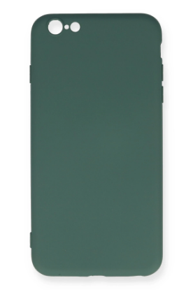 Newface iPhone 6 Plus Kılıf Nano içi Kadife Silikon - Koyu Yeşil resmi