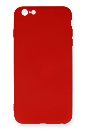 Newface iPhone 6 Plus Kılıf Nano içi Kadife Silikon - Kırmızı resmi