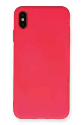 Newface iPhone XS Max Kılıf Nano içi Kadife Silikon - Koyu Pembe resmi