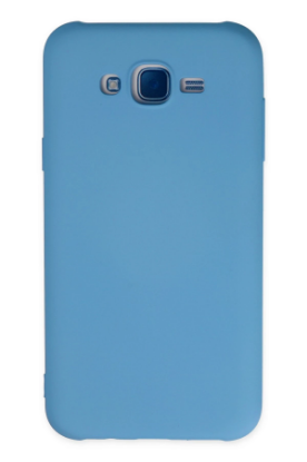 Newface Samsung Galaxy J7 Kılıf Nano içi Kadife Silikon - Mavi resmi