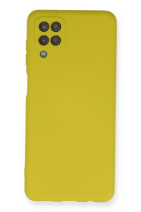 Newface Samsung Galaxy A12 Kılıf Nano içi Kadife Silikon - Sarı resmi