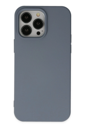 Newface iPhone 14 Pro Kılıf Nano içi Kadife Silikon - Gri resmi