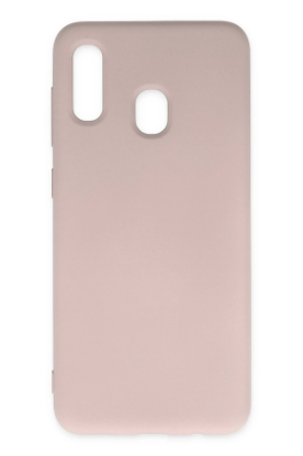 Newface Samsung Galaxy A20 Kılıf Nano içi Kadife Silikon - Pudra resmi