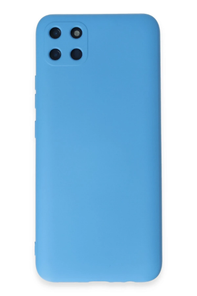 Newface Realme C11 Kılıf Nano içi Kadife Silikon - Mavi resmi