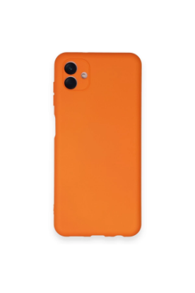 Newface Samsung Galaxy A04 Kılıf Nano içi Kadife Silikon - Turuncu resmi