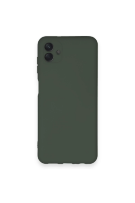 Newface Samsung Galaxy A04 Kılıf Nano içi Kadife Silikon - Koyu Yeşil resmi