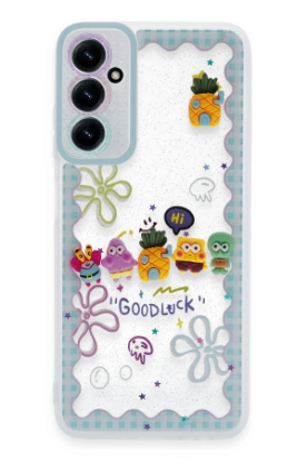 Newface Samsung Galaxy A05S Kılıf Sweet Desenli Silikon Kapak - Açık Mavi resmi