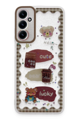 Newface Samsung Galaxy A15 4G Kılıf Sweet Desenli Silikon Kapak - Şeffaf resmi