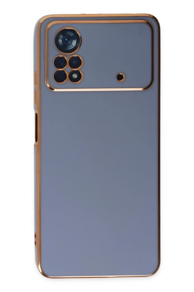 Newface Xiaomi Poco X4 Pro 5G Kılıf Volet Silikon - Mavi resmi