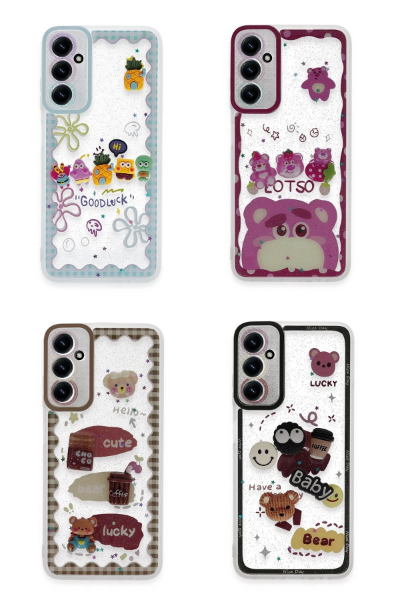 Newface Samsung Galaxy A54 5G Kılıf Sweet Desenli Silikon Kapak - Şeffaf resmi