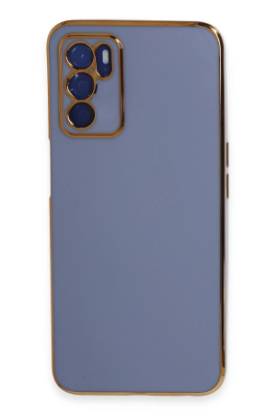 Newface Oppo A16 Kılıf Volet Silikon - Mavi resmi