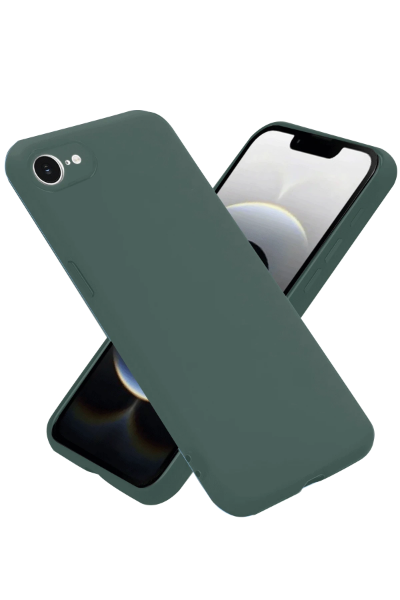Newface iPhone 16E Kılıf Nano içi Kadife Silikon - Koyu Yeşil resmi