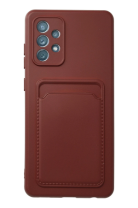 Newface Samsung Galaxy A52 Kılıf Kelvin Kartvizitli Silikon - Bordo resmi