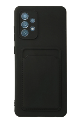 Newface Samsung Galaxy A72 Kılıf Kelvin Kartvizitli Silikon - Siyah resmi