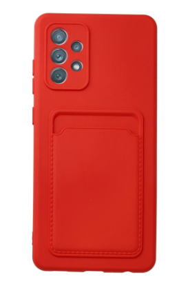 Newface Samsung Galaxy A72 Kılıf Kelvin Kartvizitli Silikon - Kırmızı resmi