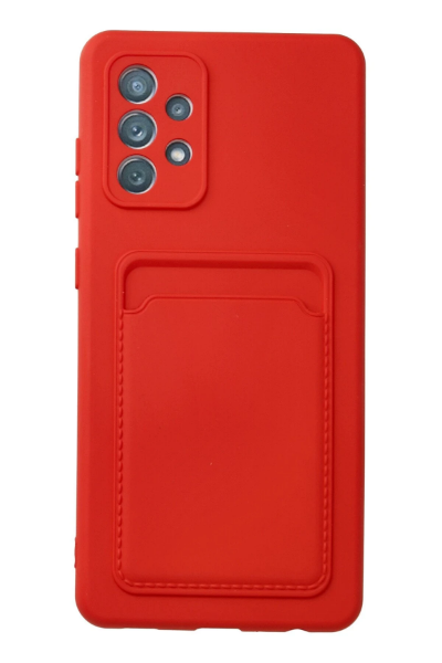 Newface Samsung Galaxy A72 Kılıf Kelvin Kartvizitli Silikon - Kırmızı resmi