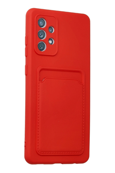 Newface Samsung Galaxy A72 Kılıf Kelvin Kartvizitli Silikon - Kırmızı resmi