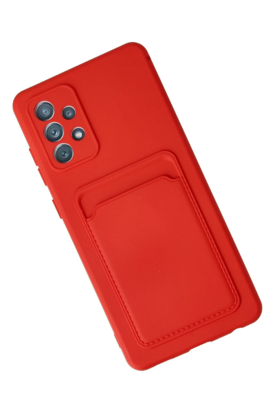 Newface Samsung Galaxy A72 Kılıf Kelvin Kartvizitli Silikon - Kırmızı resmi