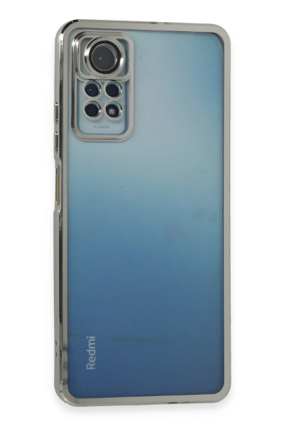 Newface Xiaomi Redmi Note 12 Pro 4G Kılıf Razer Lensli Silikon - Gümüş resmi